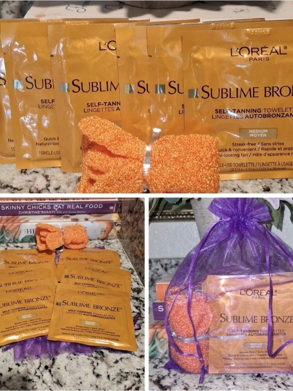 L'Oreal Sublime Bronze Self-Tanning Towelettes with Orange Exfoliating Mitts